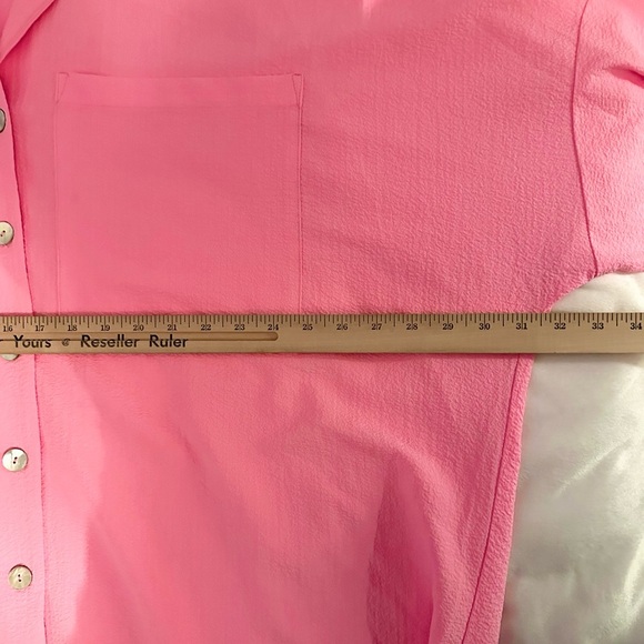 Show Me Your Mumu Johns Button Down Shirt Dress Electric Pink XL+ Neon Oversized - Picture 5 of 10